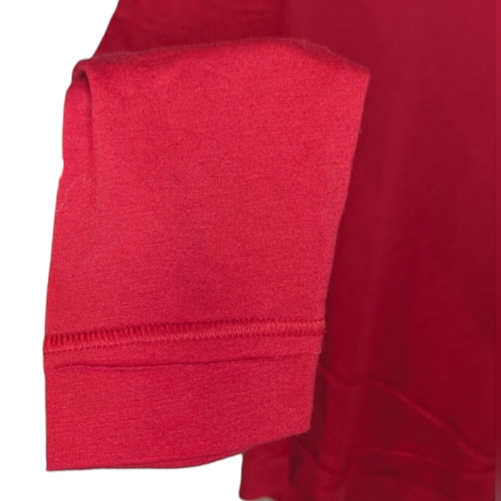 Weekends by Chicos Tunic Top 0/Small Red Cowl Neck Long Sleeve Asymmetrical Hem - Picture 7 of 12